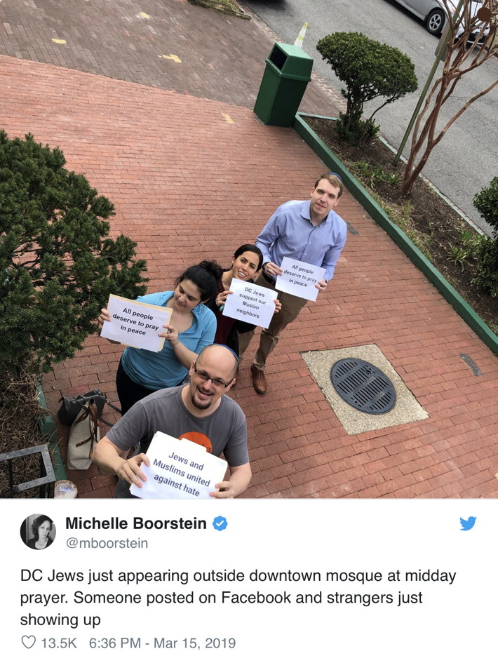 DC Jews just appearing outside downtown mosque at midday prayer